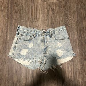 Distressed Levi Jean Shorts